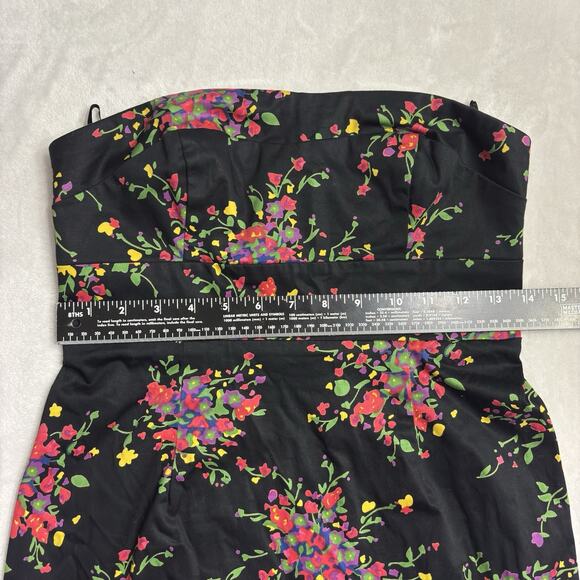 Free People Strapless Mini Dress Sexy Little Black Going out Summer Sz 4 Zip up - Picture 7 of 9